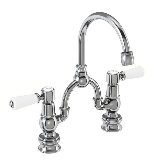 Burlington Kensington Two Tap Hole Arch Mixer with Curved Spout (200mm Centres)
