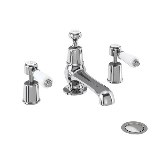 Burlington Kensington Three Tap Hole Mixer with Pop Up Waste