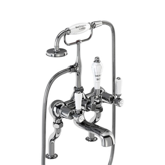 Burlington Kensington Bath Shower Mixer Deck Mounted with S Adjuster