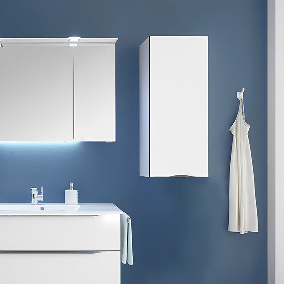 Solitaire 6025 Wall Cabinet 1 Door, Glass Shelves 700X450