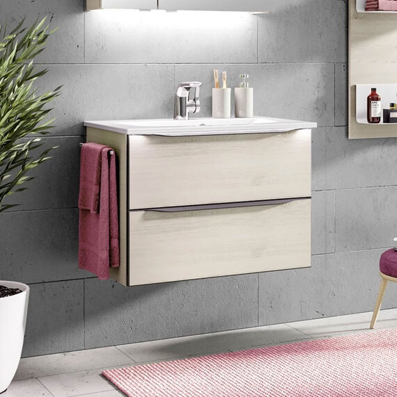 Solitaire 6025 Bathroom 650mm Vanity Unit, 2 Drawers 482X650X460