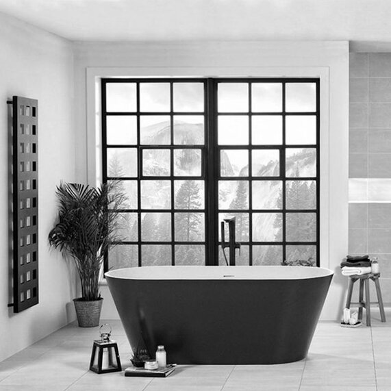 Verone 1700 X 800 Freestanding Wide Bath Black