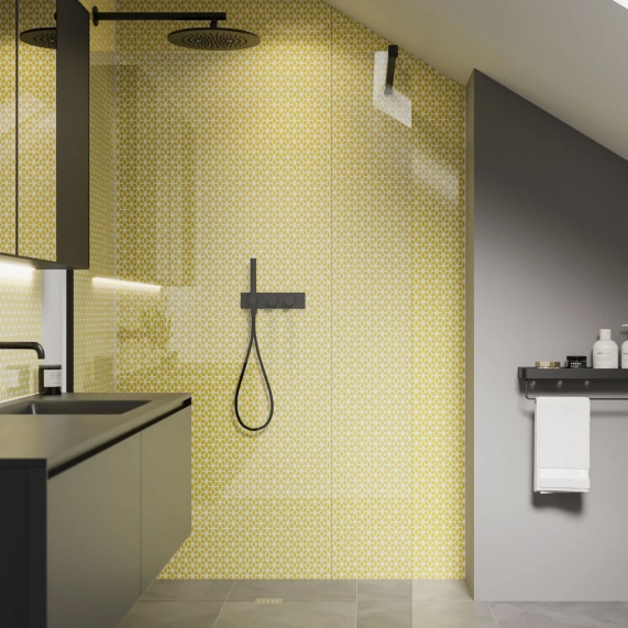 Retro - Acrylic Shower Wall Panels, Pattern, Various Sizes