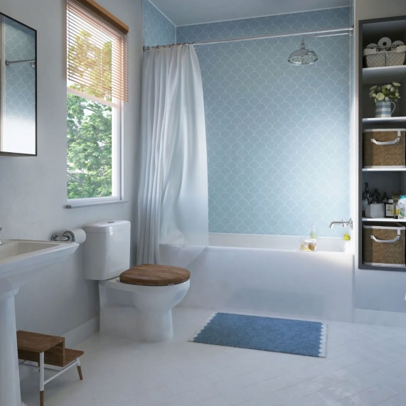 Scallop - Acrylic Shower Wall Panels, Pattern, Various Sizes