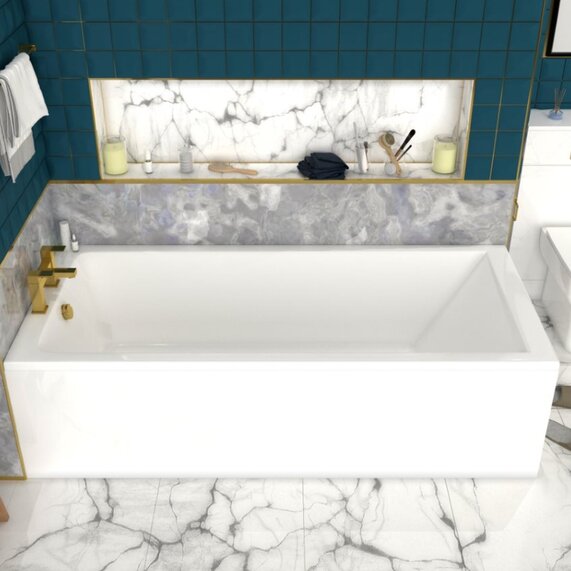 1800 x 800 - Large Rectangular Single Ended Bath - Galaxy Wide Bath