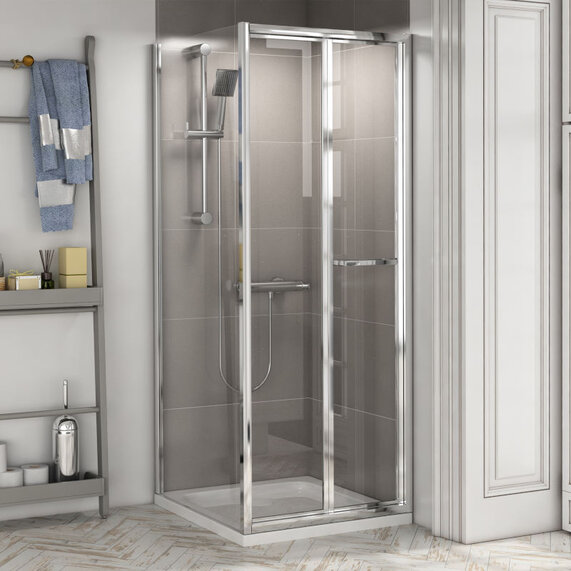 800mm Bifold Shower Door - Enclosures- Radiant Deluxe 1900mm Height - Optional Size Side Panel and Tray for Cubicle