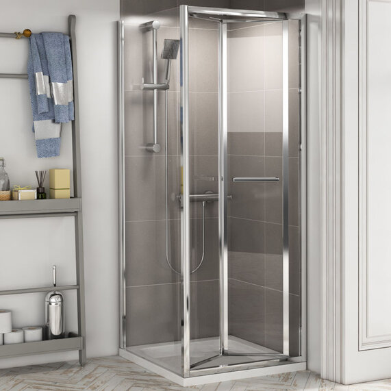 700 x 1750 - Bifold Shower Door - Optional Side Panel, Low Height Shower