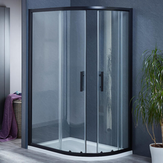 900 x 1850 - Bentley Black Quadrant Shower Enclosure