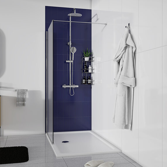 1300mm - Recess 10mm Walk In Shower Enclosure with Tray