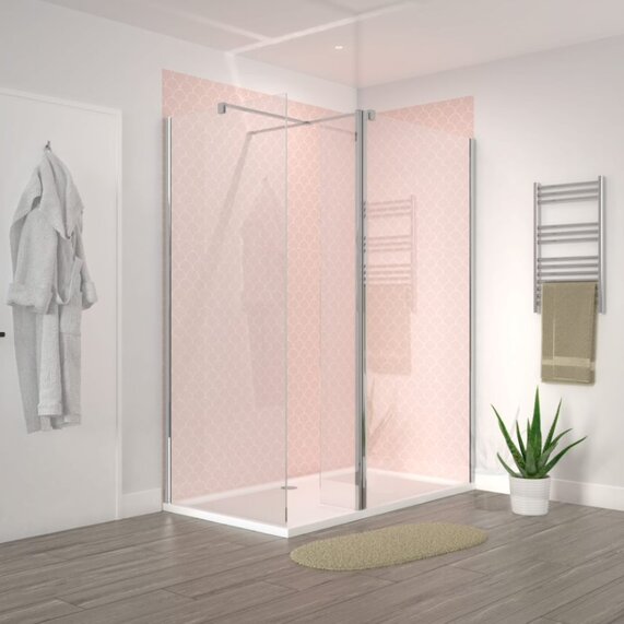 1600mm - Corner 10mm Walk In Shower Enclosure - With Tray, Panel, Side Panel, Radiant