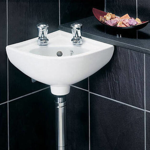 Wall Hung Compact Corner Basin