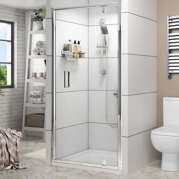 900mm Pivot Shower Door - Radiant Deluxe 1900mm Height - Optional Side Panel and Tray for Cubicle