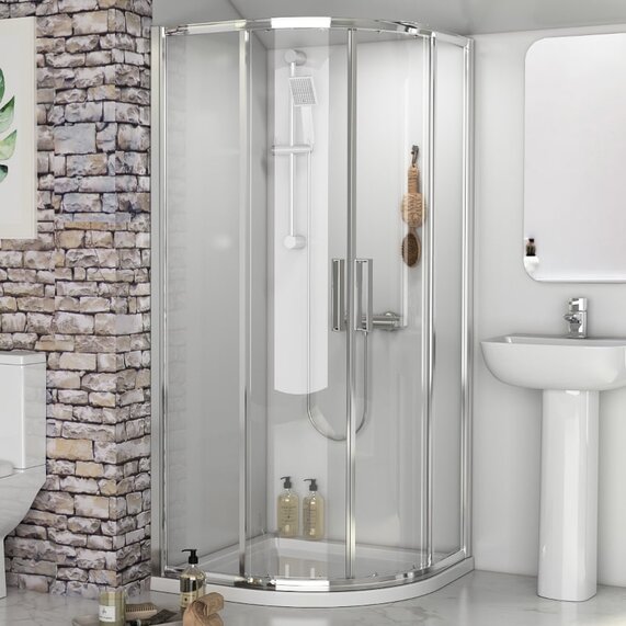 800mm Quadrant Shower Cubicle - Radiant Deluxe 1900mm Height - Optional Tray