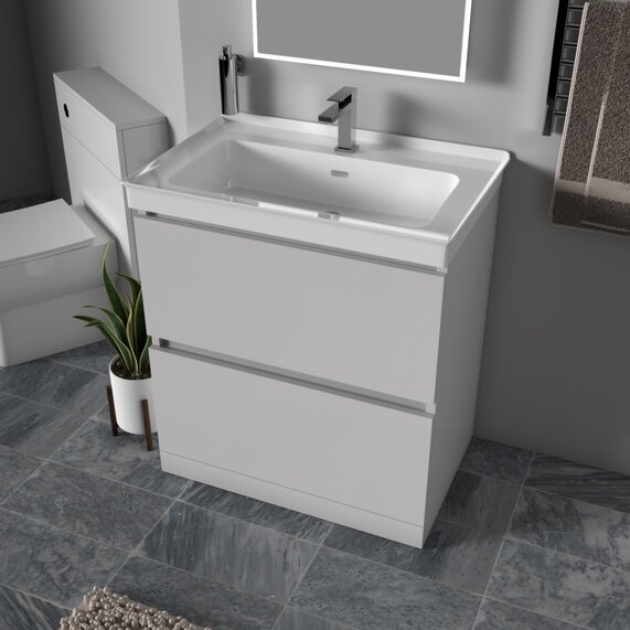 Ashford - Grey 800mm Freestanding Vanity Unit with Deep Basin