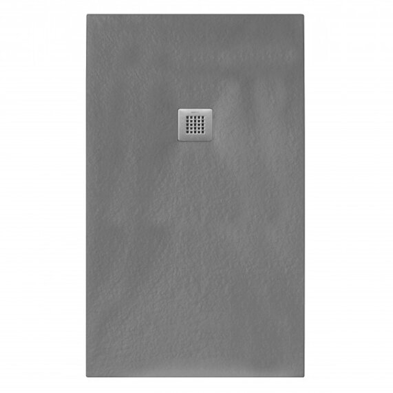 2200mm Width - Grey Slate Stone Resin Rectangular Shower Tray with Waste - GIORGIO