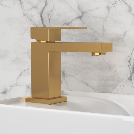 BC Gold Small Basin Mixer Tap with Waste | RIA BRASSWARE