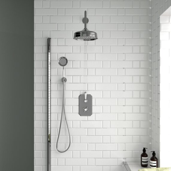 Traditional Two-way Shower Set (Fixed Head and Handset) | RIA BRASSWARE