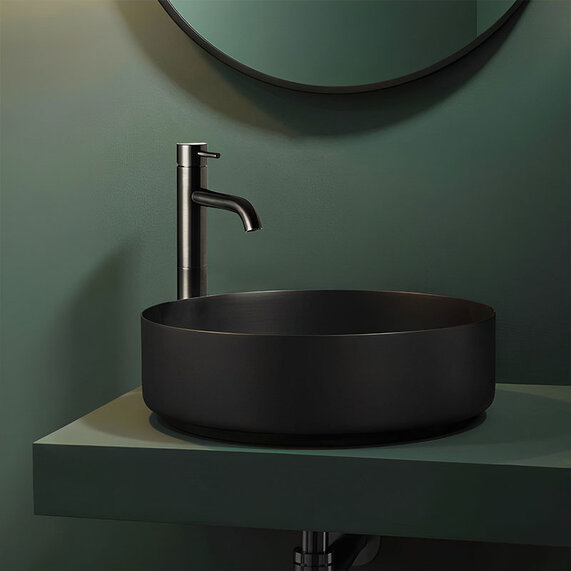 JTP Vos Brushed Black Tall Basin Mixer Tap