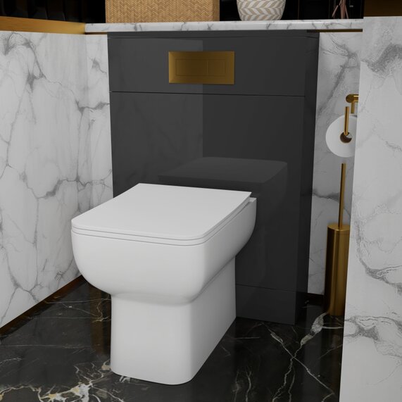 Jivana Grey Back to Wall Toilet with Pan and Seat Complete