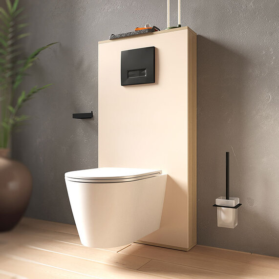 Alani Sand Slim Back to Wall WC Furniture Unit