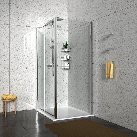 1200mm Width - Slider 8mm Shower Door with Optional Side Panel & Tray - Odessa Chrome 1950mm