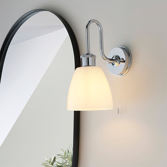 Napier Wall Mounted Bathroom Light: 1 Bulb, IP44 Rated
