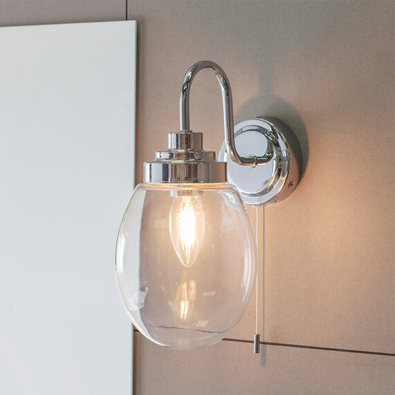 Biloxi Wall Mounted Bathroom Light: 1 Bulb, IP44 Rated