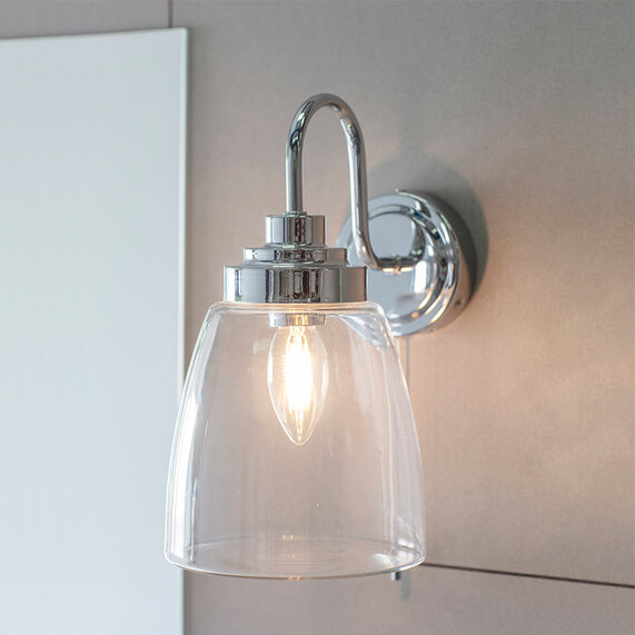 Clarke Wall Mounted Bathroom Light: 1 Bulb, IP44 Rated