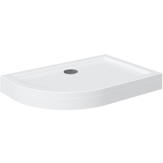 Offset Quadrant 1200mm Easy Plumb Shower Tray | Black Waste | Left Hand