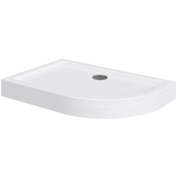 Offset Quadrant 1200mm Easy Plumb Shower Tray | Black Waste | Right Hand