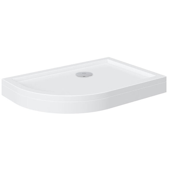 Offset Quadrant 1200mm Easy Plumb Shower Tray | Chrome Waste | Left Hand