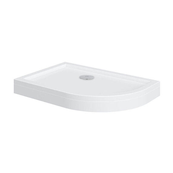Offset Quadrant 1000mm Easy Plumb Shower Tray | Chrome Waste | Right Hand
