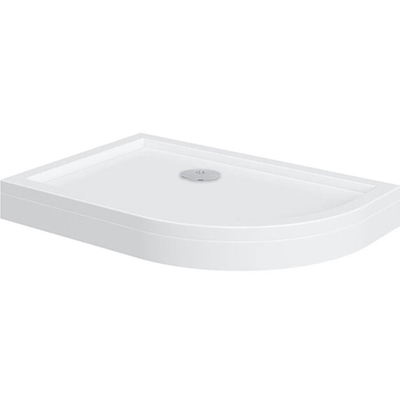 Offset Quadrant 1200mm Raised Shower Tray | Chrome Waste | Right Hand