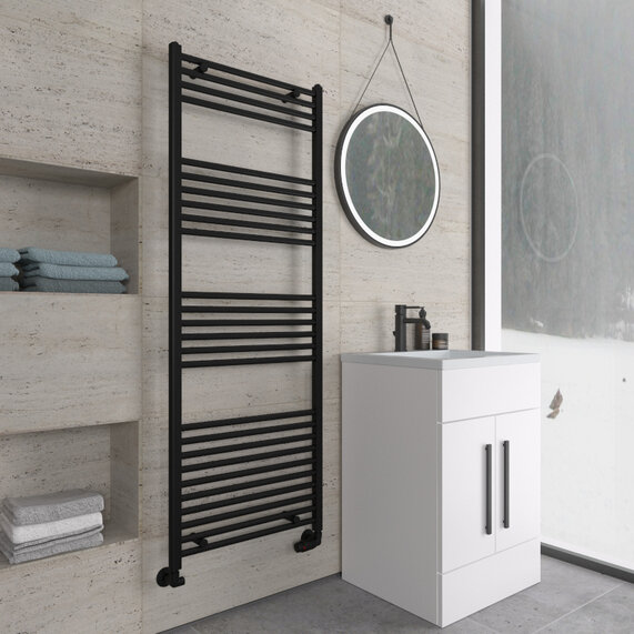 Wingrave Matt Black Vertical Towel Rail
