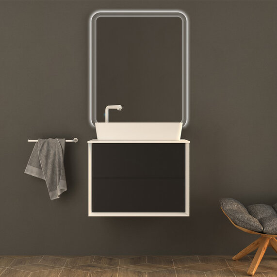 Baden Haus Bellagio 710 Graphite Vanity Unit with Countertop Square Basin