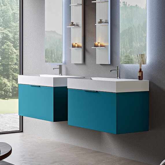 Baden Haus Premium 900 Petrol Blue Vanity Unit