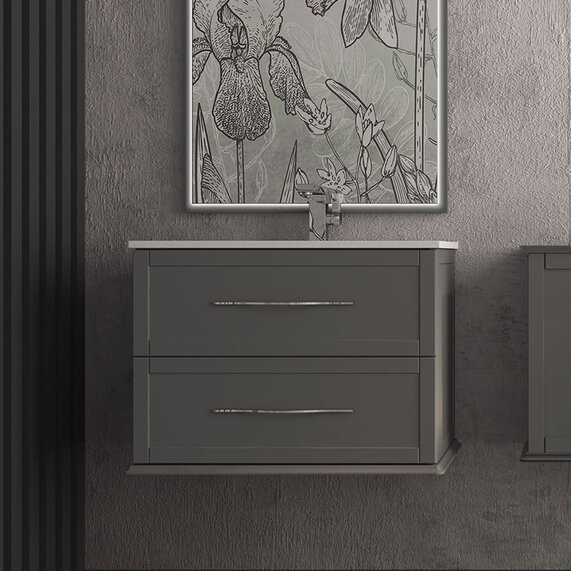 Baden Haus Tiffany 740 Cloud Grey Vanity Unit