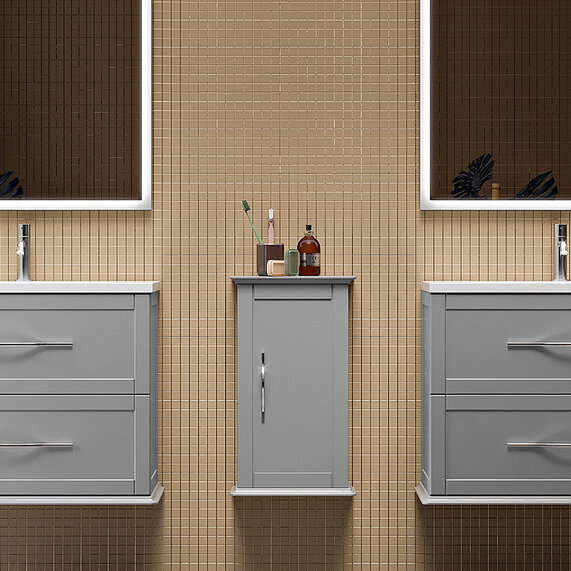 W340 x H590 - Baden Haus Tiffany Cloud Grey Wall Cupboard