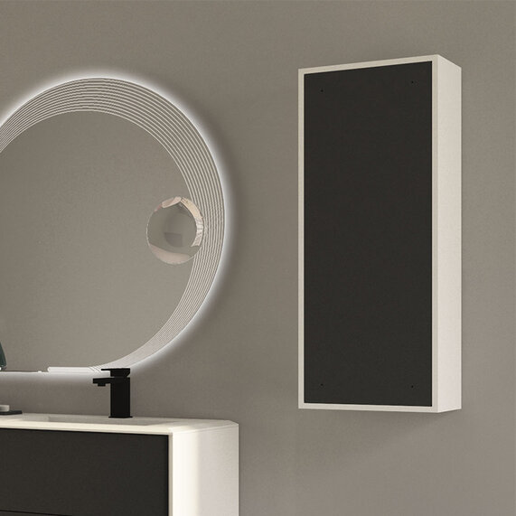 W400 x H1000 - Baden Haus Bellagio Graphite Wall Cabinet