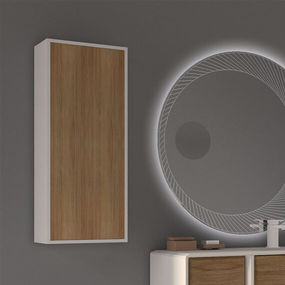 W400 x H1000 - Baden Haus Bellagio Tobacco Oak Wall Cabinet