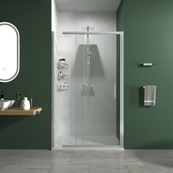 1200mm Width - Slider 8mm Shower Door for Recess and Optional Tray - Odessa Chrome 1950mm