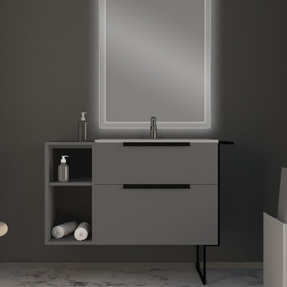 Urban Matt Grey 740 Vanity Basin Unit with Side Cabinet