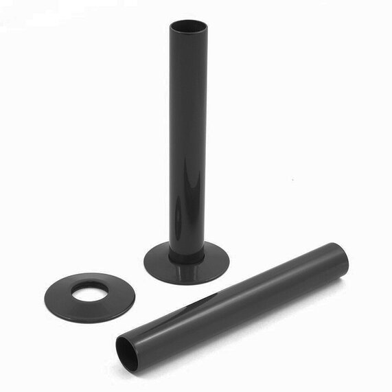 Black 180mm Pipe Kit for Radiator Valves