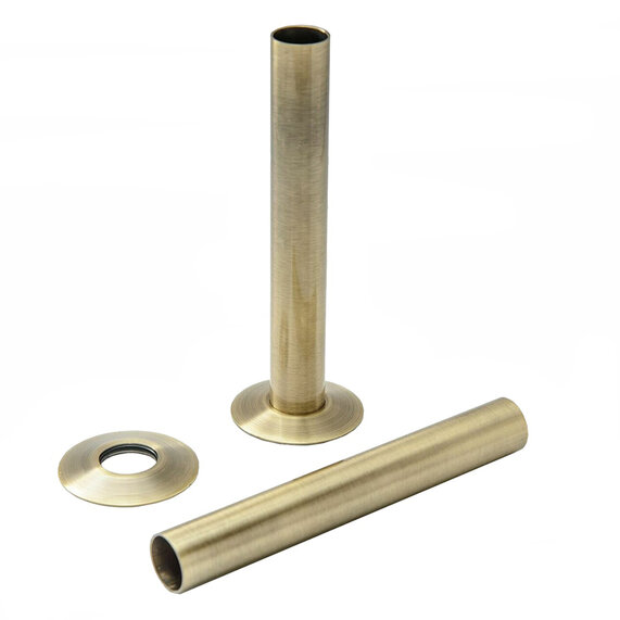 Antique Brass 180mm Pipe Kit for Radiator Valves