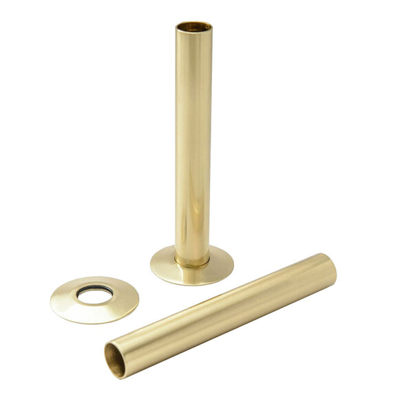 Polished Brass 180mm Pipe Kit for Radiator Valves