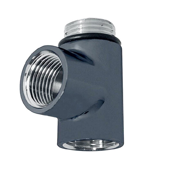Black T-piece for Dual Fuel for Radiator Valves