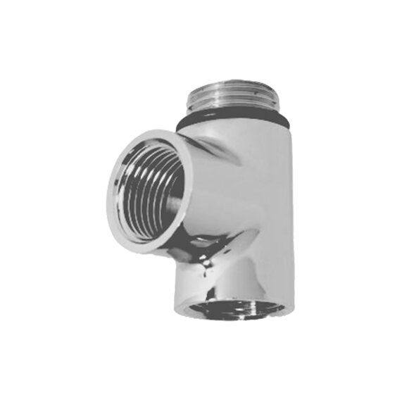 chrome T-piece for Dual Fuel for Radiator Valves