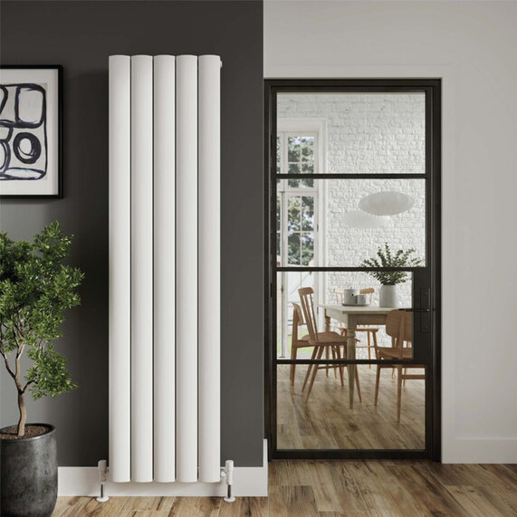 Ahtar White Aluminium Vertical Radiator