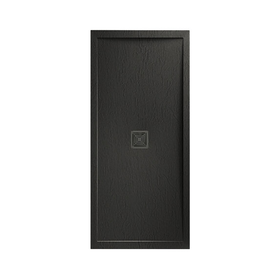 1400mm Slim Black Shower Tray with Optional Black Waste