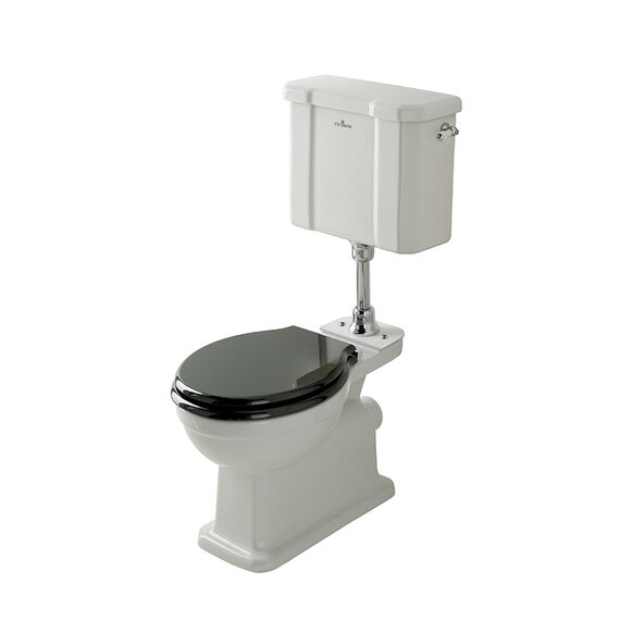 BC Designs Victrion Low Level Traditional Toilet with Black Seat